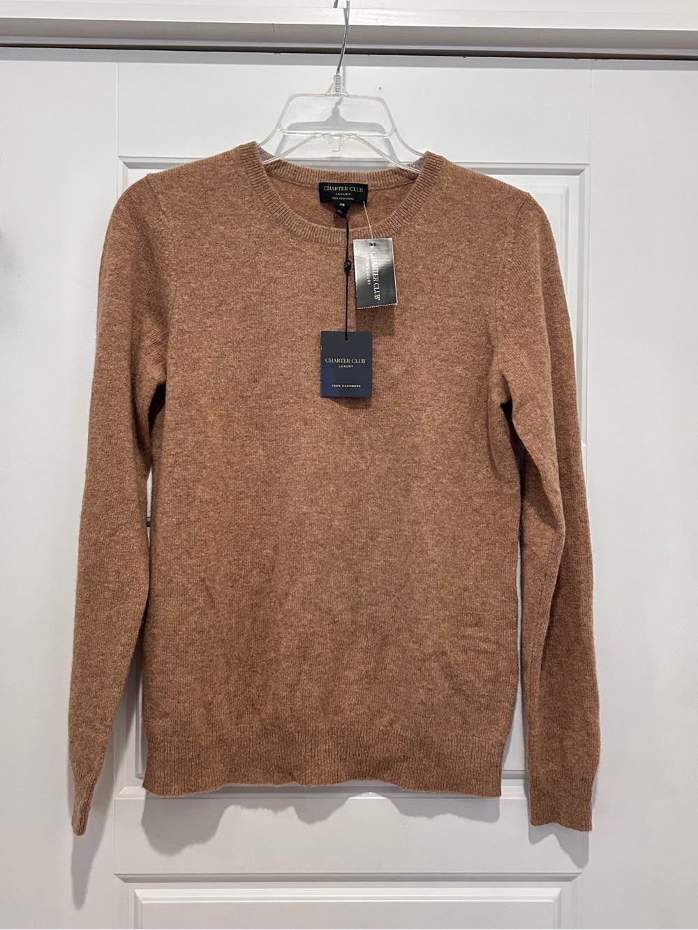 Charter Club 100% Cashmere NWT Women's Crewneck Sweater - Camel Brown